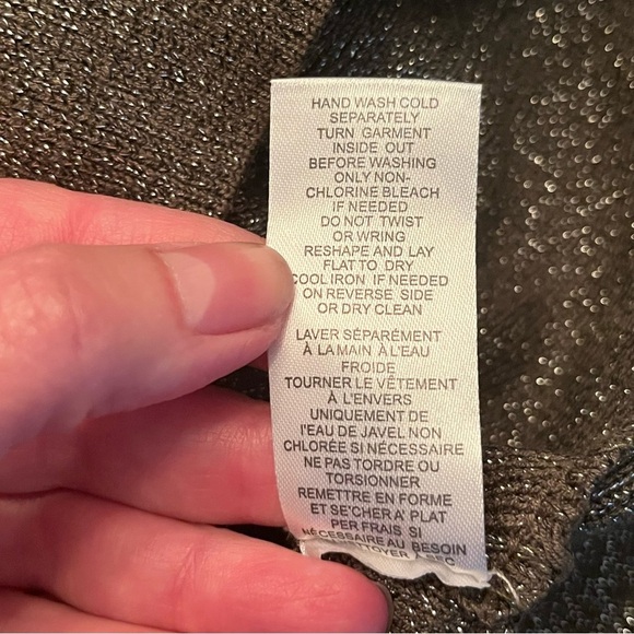 House of Harlow 1960 Sparkle Metallic Dark Green Knit Sweater Womens Size Medium - Picture 7 of 7